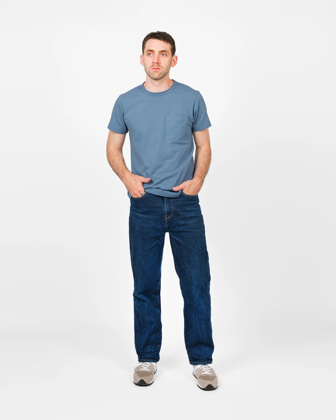 Single Pocket Tee - Faded Blue by Dehen 1920