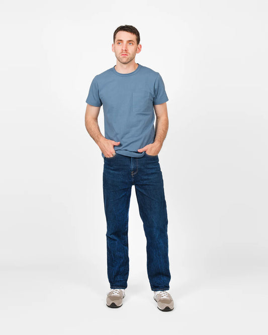 Single Pocket Tee - Faded Blue by Dehen 1920