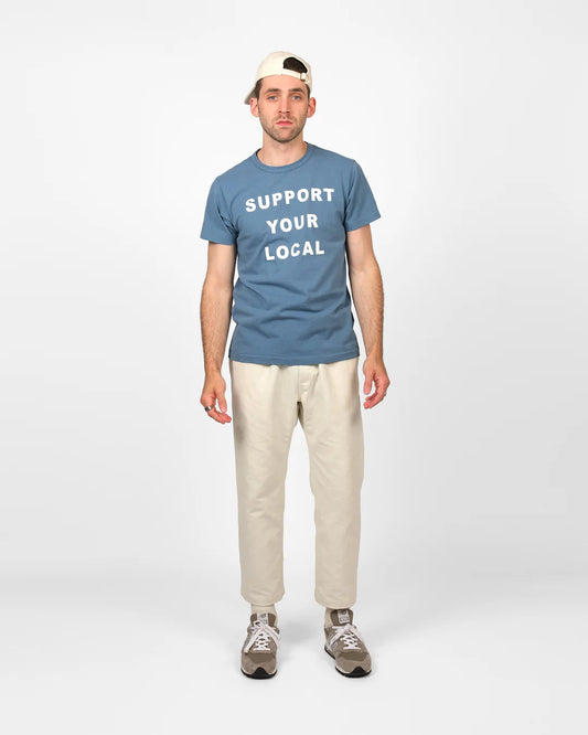'Support Your Local' Tee - Faded Blue by Dehen 1920