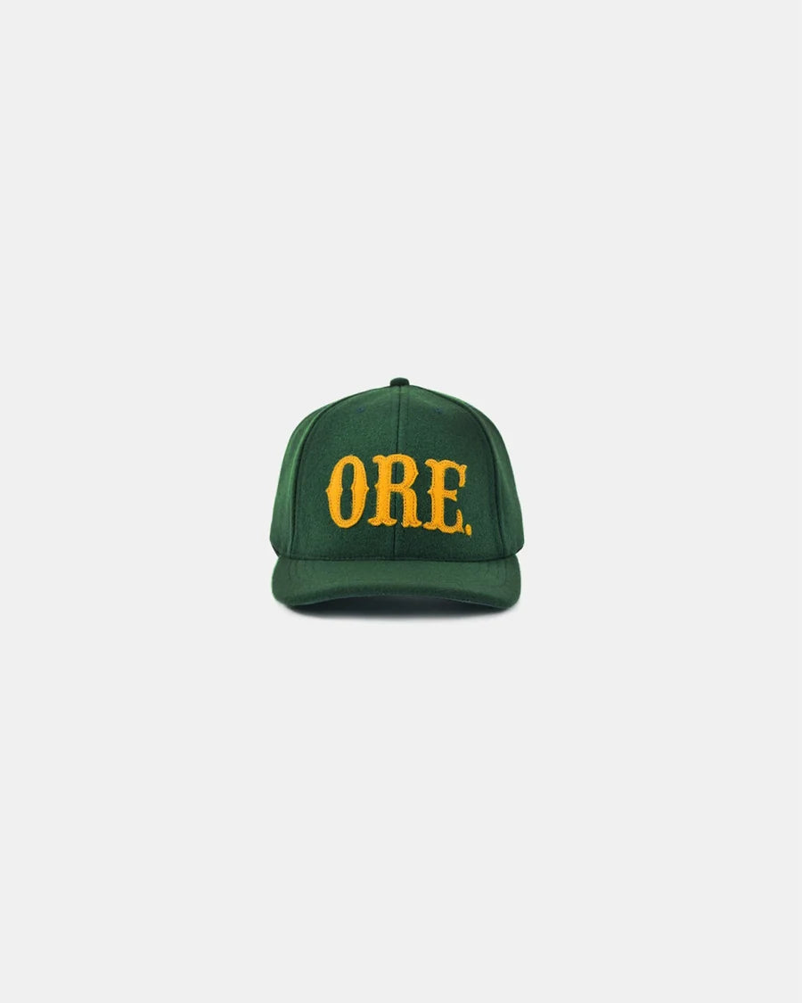 Wool Baseball Hat - ORE Dark Green/Gold by Dehen 1920