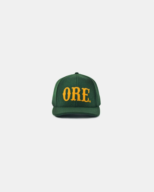 Wool Baseball Hat - ORE Dark Green/Gold by Dehen 1920