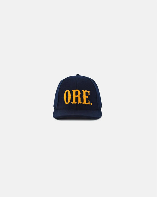Wool Baseball Hat - ORE Dark Navy/Gold by Dehen 1920