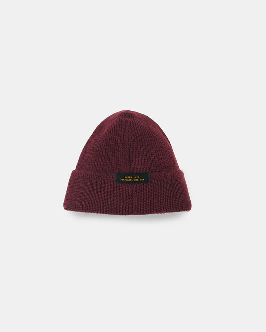 Wool Knit Watch Cap - Burgundy by Dehen 1920