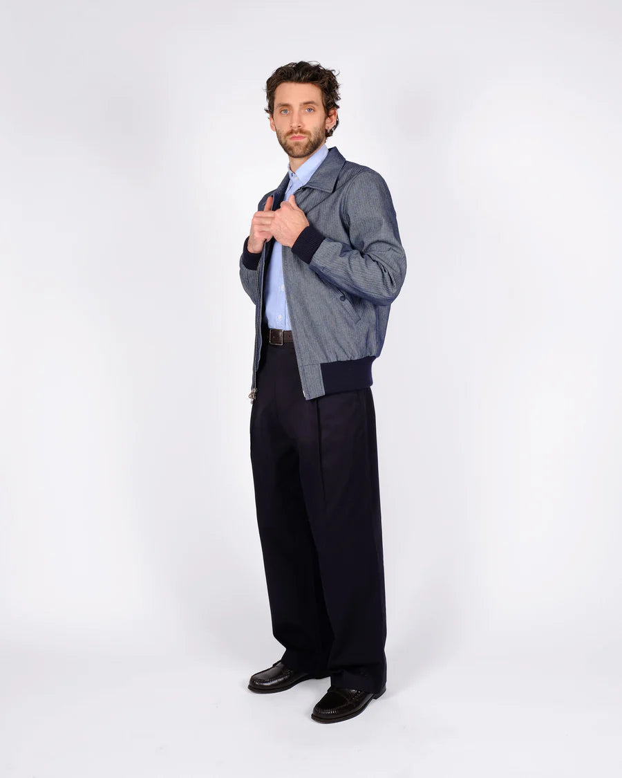 Weekender Jacket - Indigo Herringbone Bull Denim by Dehen 1920