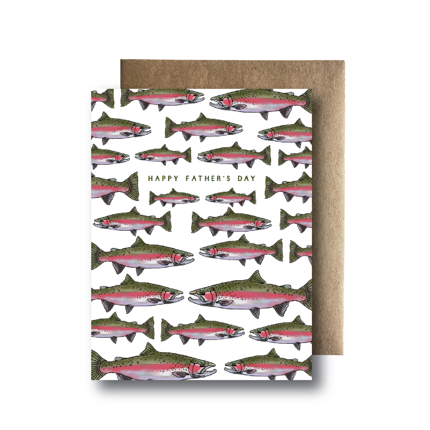 Happy Father's Day Salmon Card by Maija Rebecca