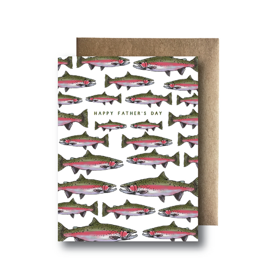 Happy Father's Day Salmon Card by Maija Rebecca