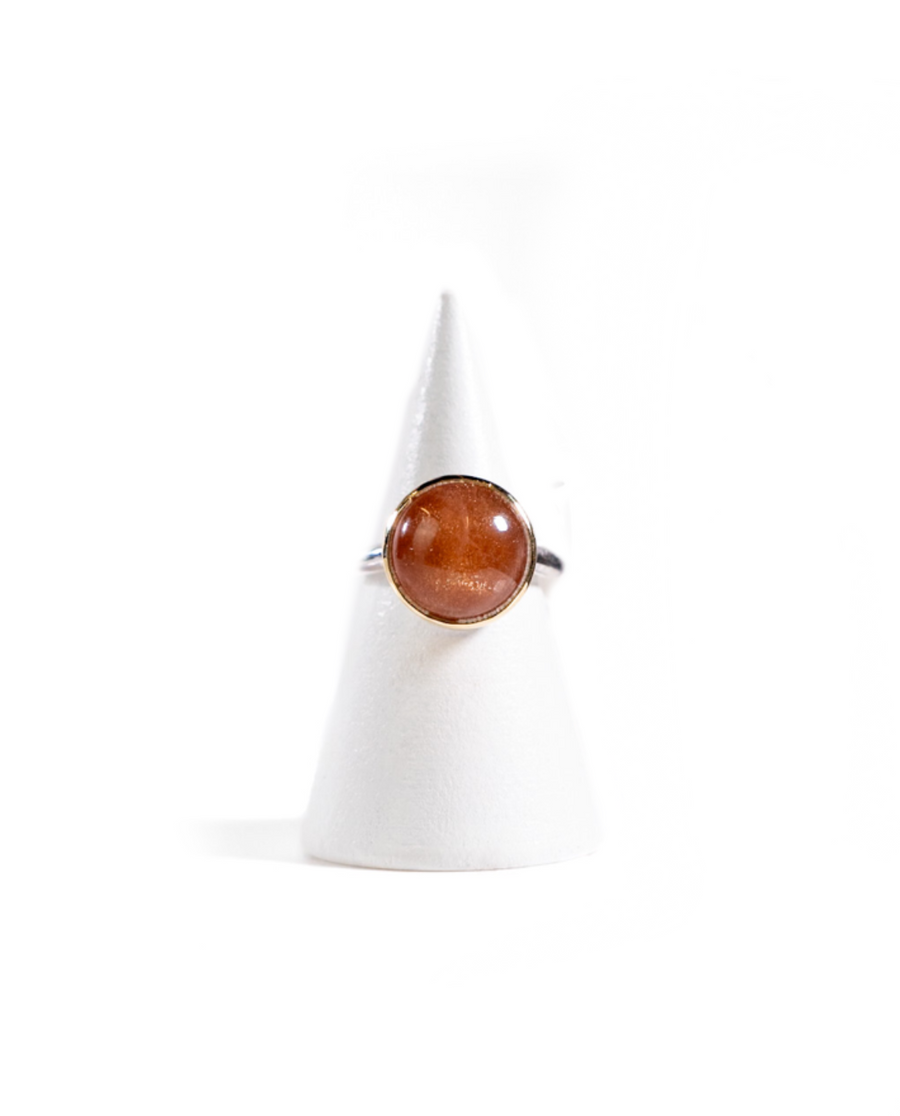 Oregon Sunstone 18K/SS Ring size 6 (KP-010) by Katie Peterson Jewelry