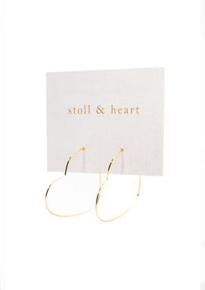 Brass Heart Hoop Earrings by Stoll & Heart