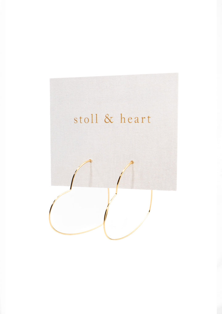 The Gold Heart Hoop Earrings by Stoll & Heart