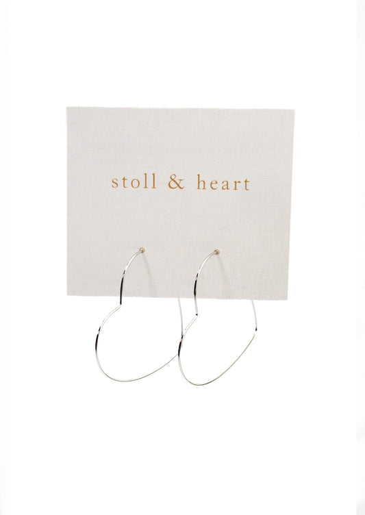 The Silver Heart Hoop Earrings by Stoll & Heart