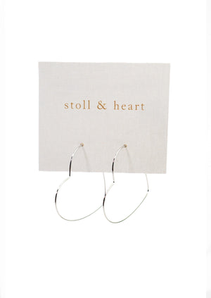 The Silver Heart Hoop Earrings by Stoll & Heart