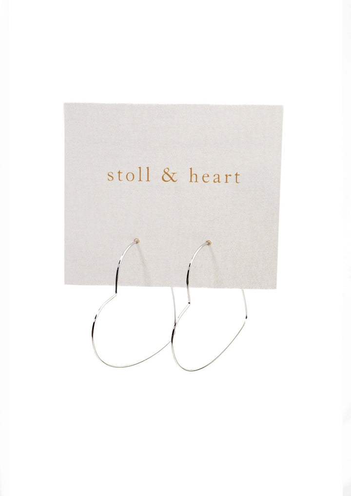 The Silver Heart Hoop Earrings by Stoll & Heart