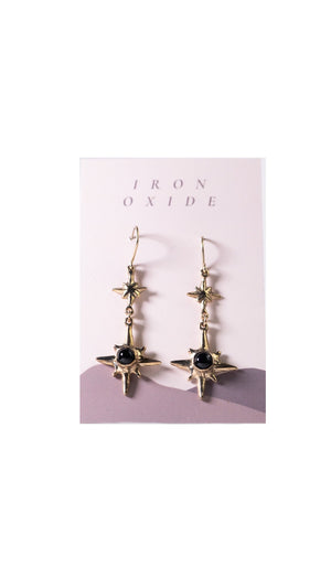 Bronze & Onyx Mini Polaris Earrings by Iron Oxide