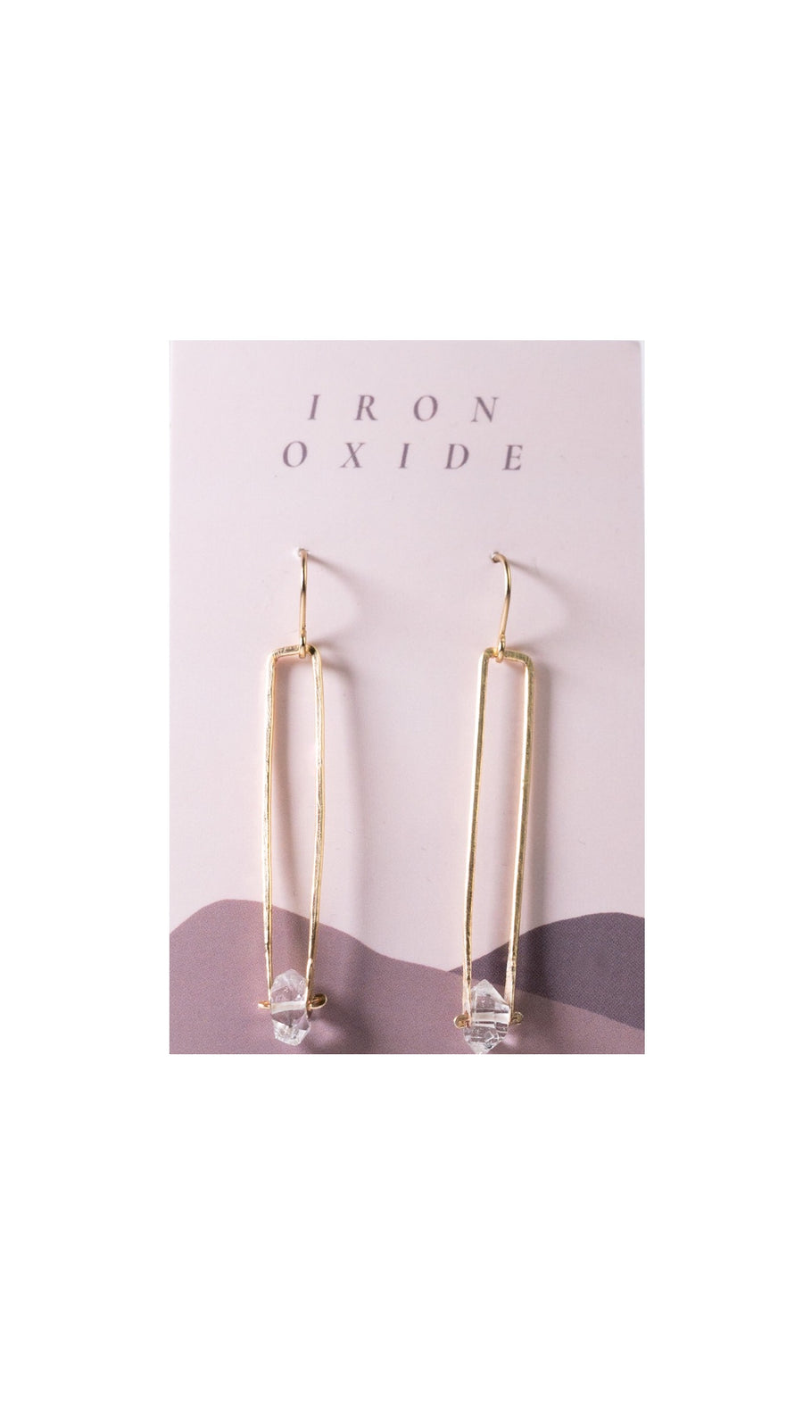 Bronze Dainty Herkimer Drop Earrings by Iron Oxide