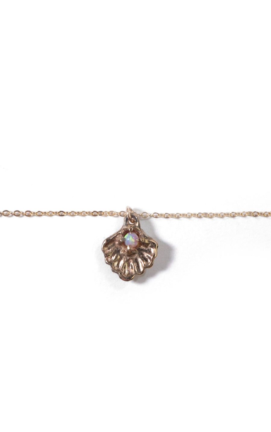 Bronze & Opal Seashell Necklace by Iron Oxide