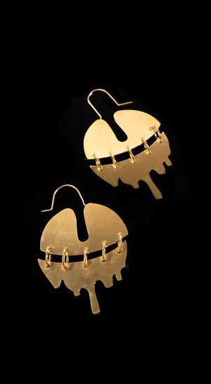 Fractured Slime Earrings Brass by Vittrock
