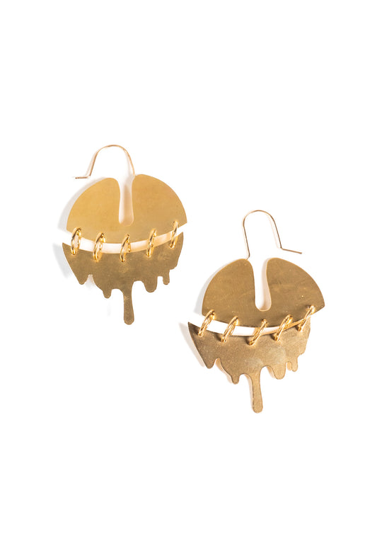 Fractured Slime Earrings Brass by Vittrock