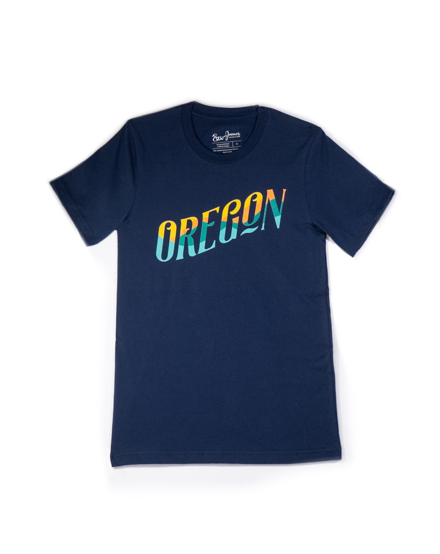 Navy Oregon Trail Sunset Tee by Etta & James Junction