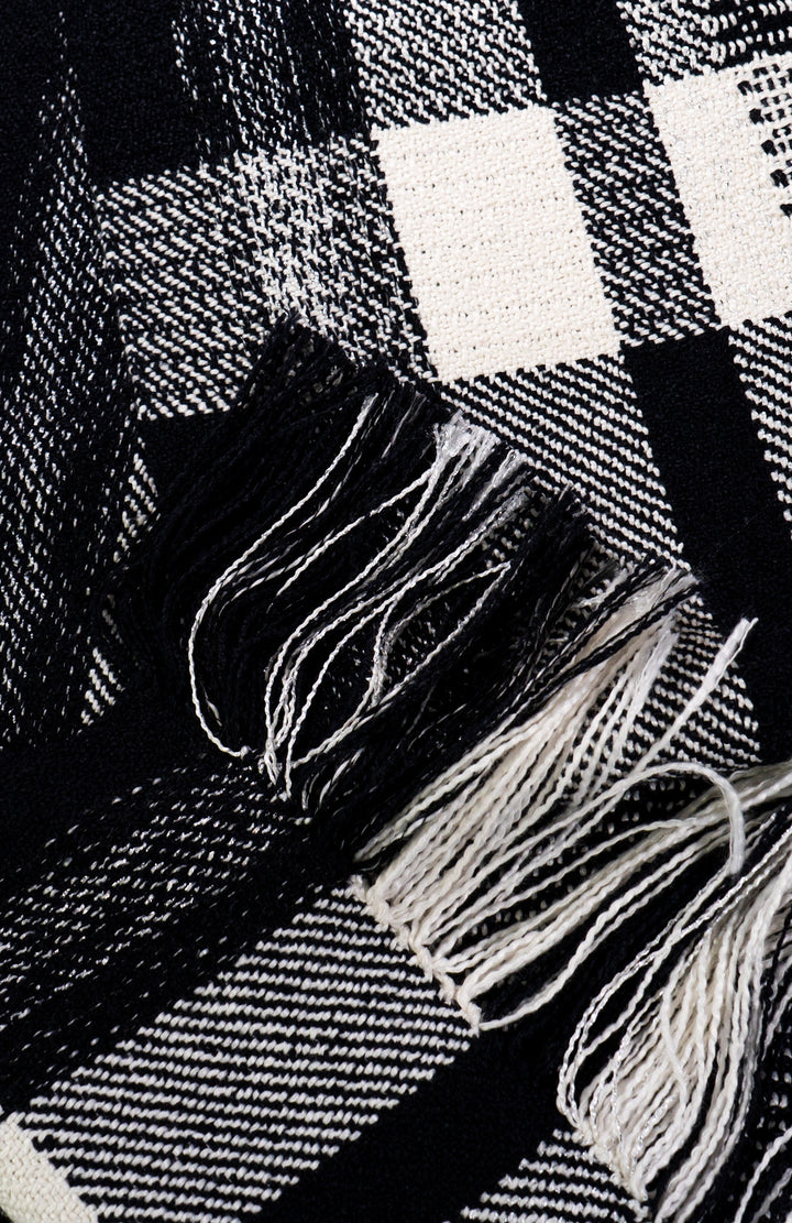 Black-white Shawl Wool & Acrylic by Fiber Art Designs