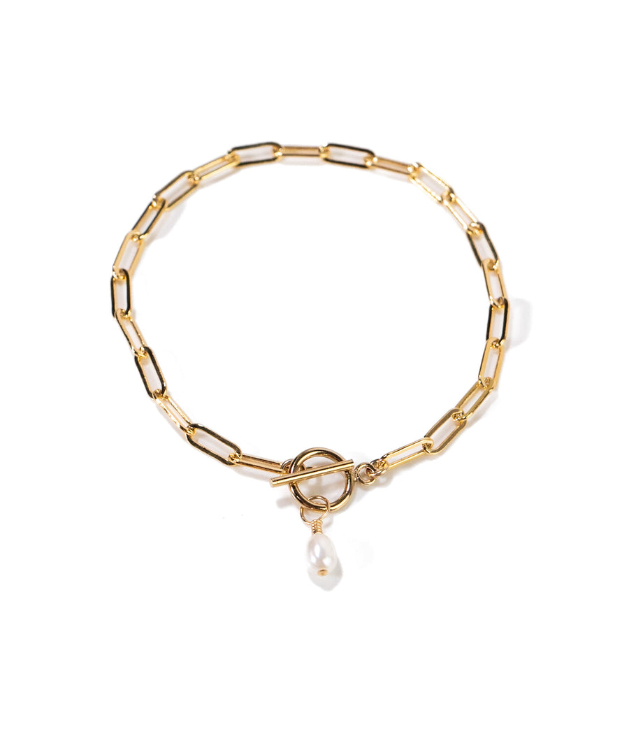 Pearl Toggle Chain Bracelet (14k GF) by Lace & Pearls Jewelry
