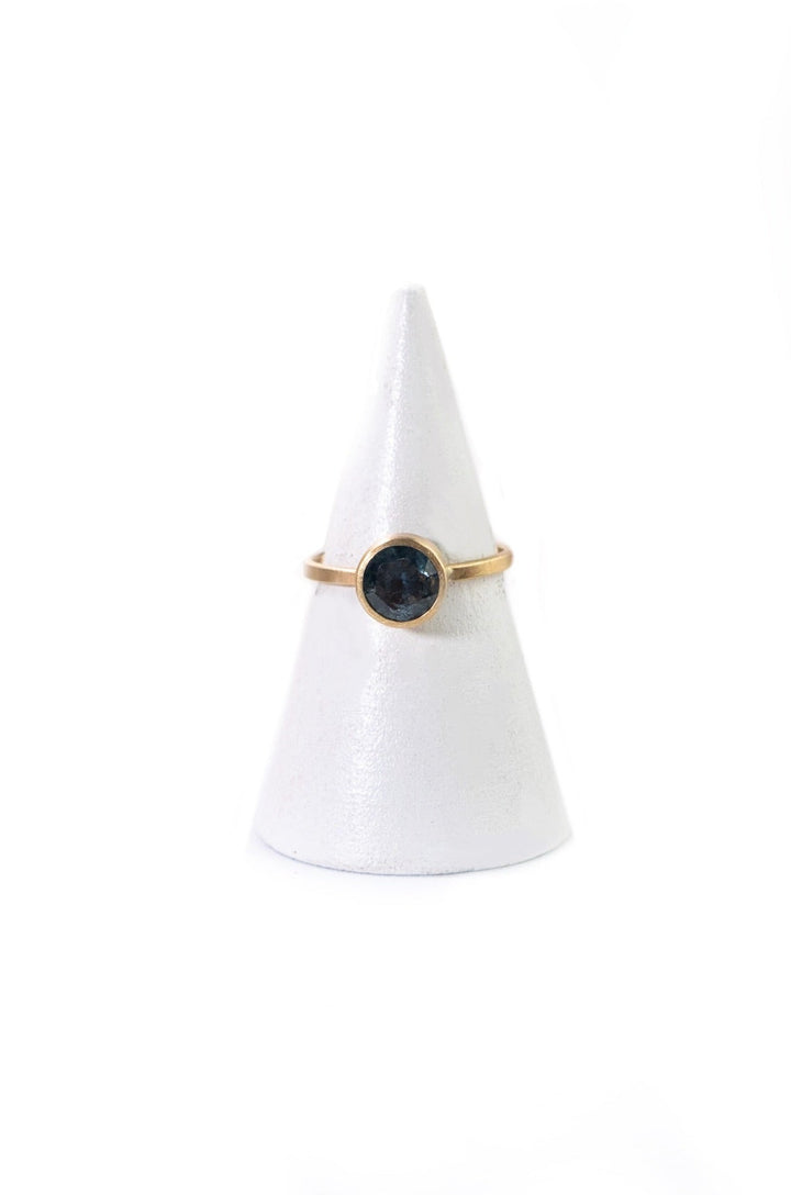 1ct Montana Sapphire 14k Yellow Gold Ring size 6 by VK Designs