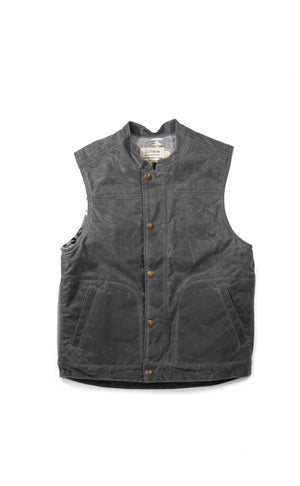 Wax Vest Charcoal Rancho Arroyo Silver Lining by Ginew