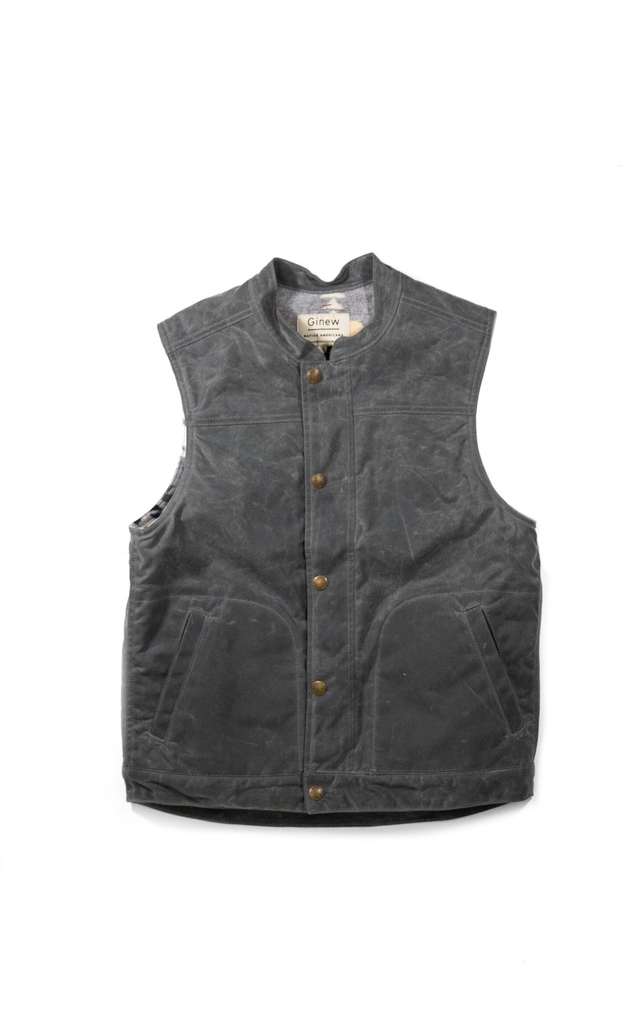 Wax Vest Charcoal Rancho Arroyo Silver Lining by Ginew – MadeHere