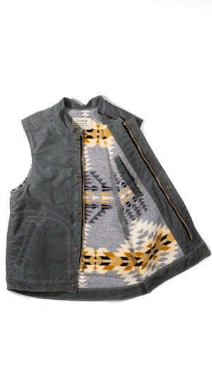 Wax Vest Charcoal Rancho Arroyo Silver Lining by Ginew