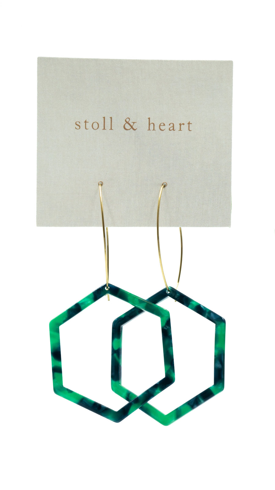 The Mae -Brass w/Green Tortoise (Large) by Stoll & Heart