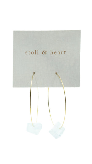 The Sea Glass Hoops- Brass by Stoll & Heart