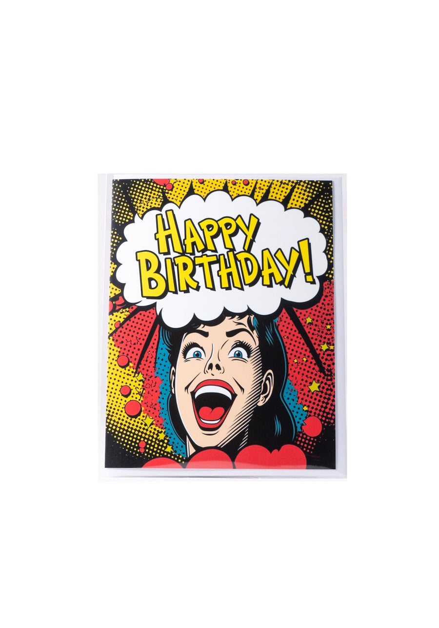 "Happy Birthday!" Smile Pop Art Card by Lumbering Shenanigans