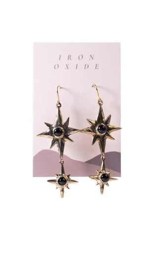 Bronze & Onyx Polaris Earrings by Iron Oxide