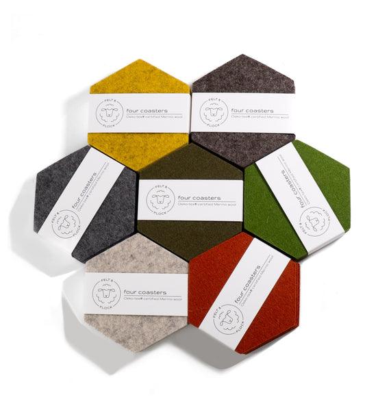 Hexagon Coasters (Set of 4) by Felt & Flock