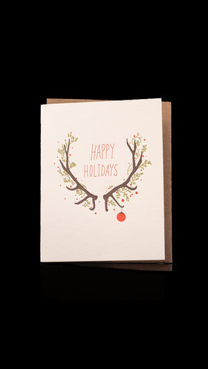 Merry Christmas Antlers Card by Lark Press