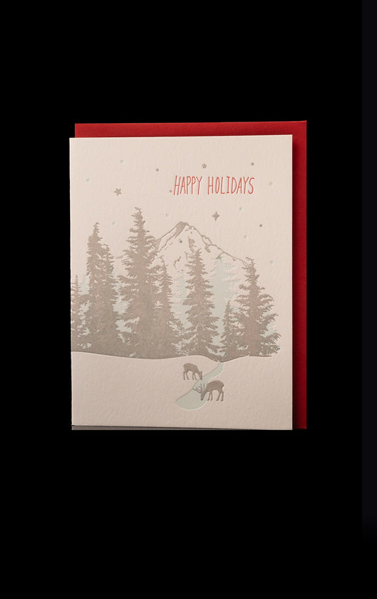 Mt. Hood Happy Holidays Card (holiday) by Lark Press