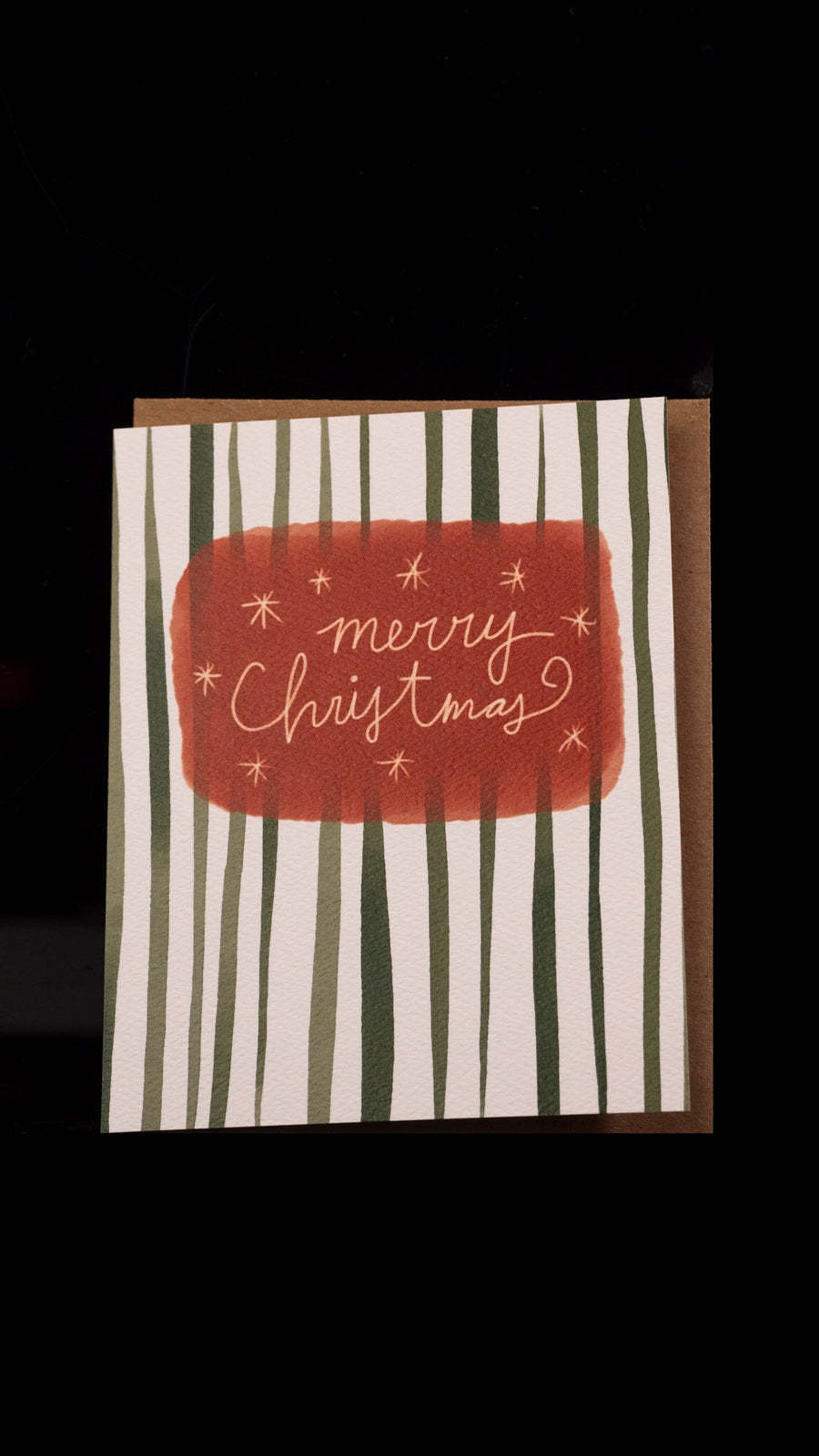 Merry Christmas Striped Card by Maija Rebecca