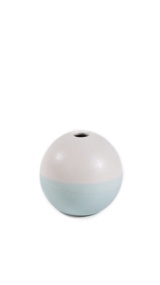 Balls! Vase Antique Blue/Cream by Theresa Arrison