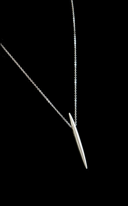 Modern Spike Necklace Satin Sterling Silver by VK Designs