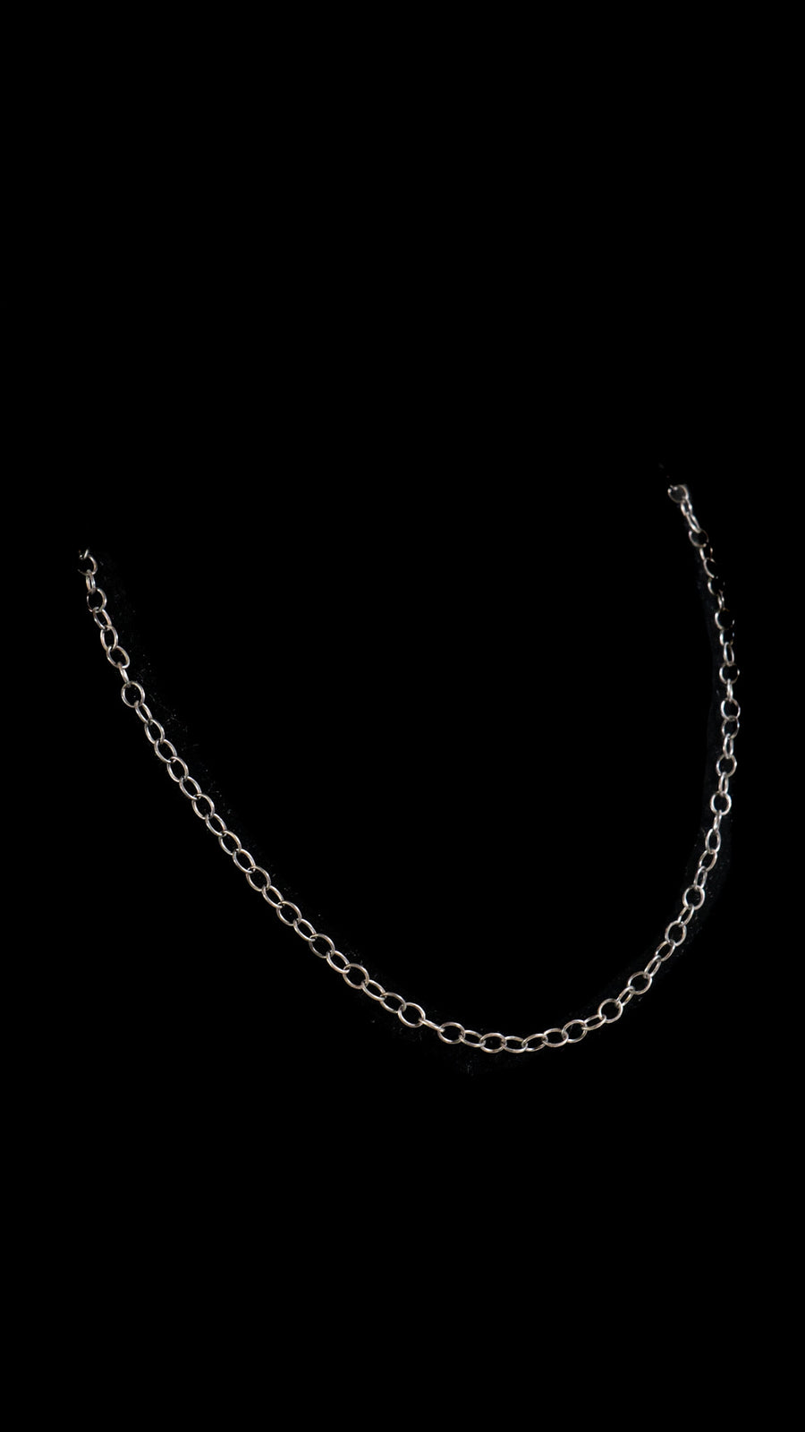 Round Chain Necklace Oxidized SS 18" by VK Designs