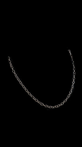 Round Chain Necklace Oxidized SS 18