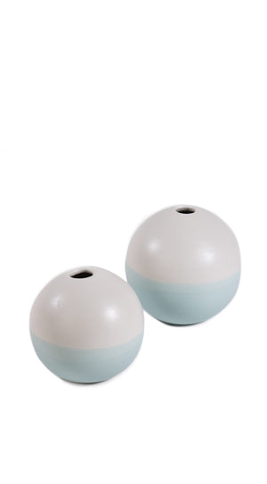 Balls! Vase Antique Blue/Cream by Theresa Arrison
