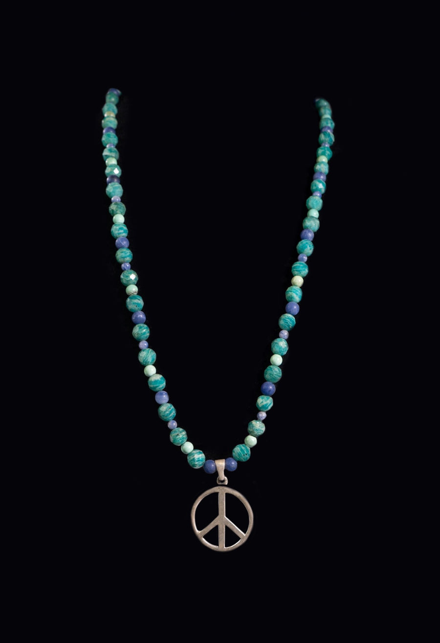 Multi Stone/SS Peace Necklace (KP-020) by Katie Peterson Jewelry