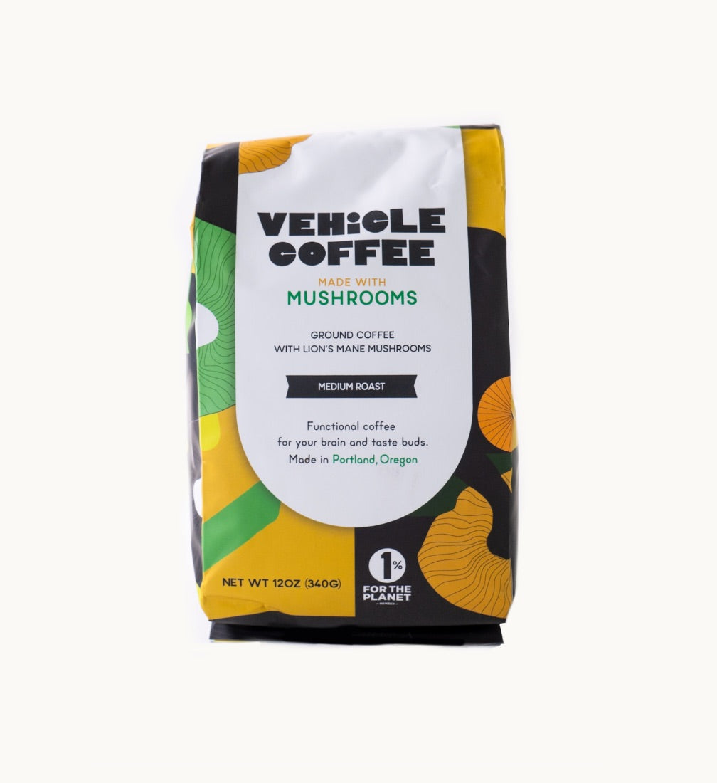 Medium Roast 12oz Bag Coffee by Vehicle Mushrooms