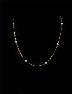 Scalloped Turquoise Necklace 14k GF 18" by Saressa Designs