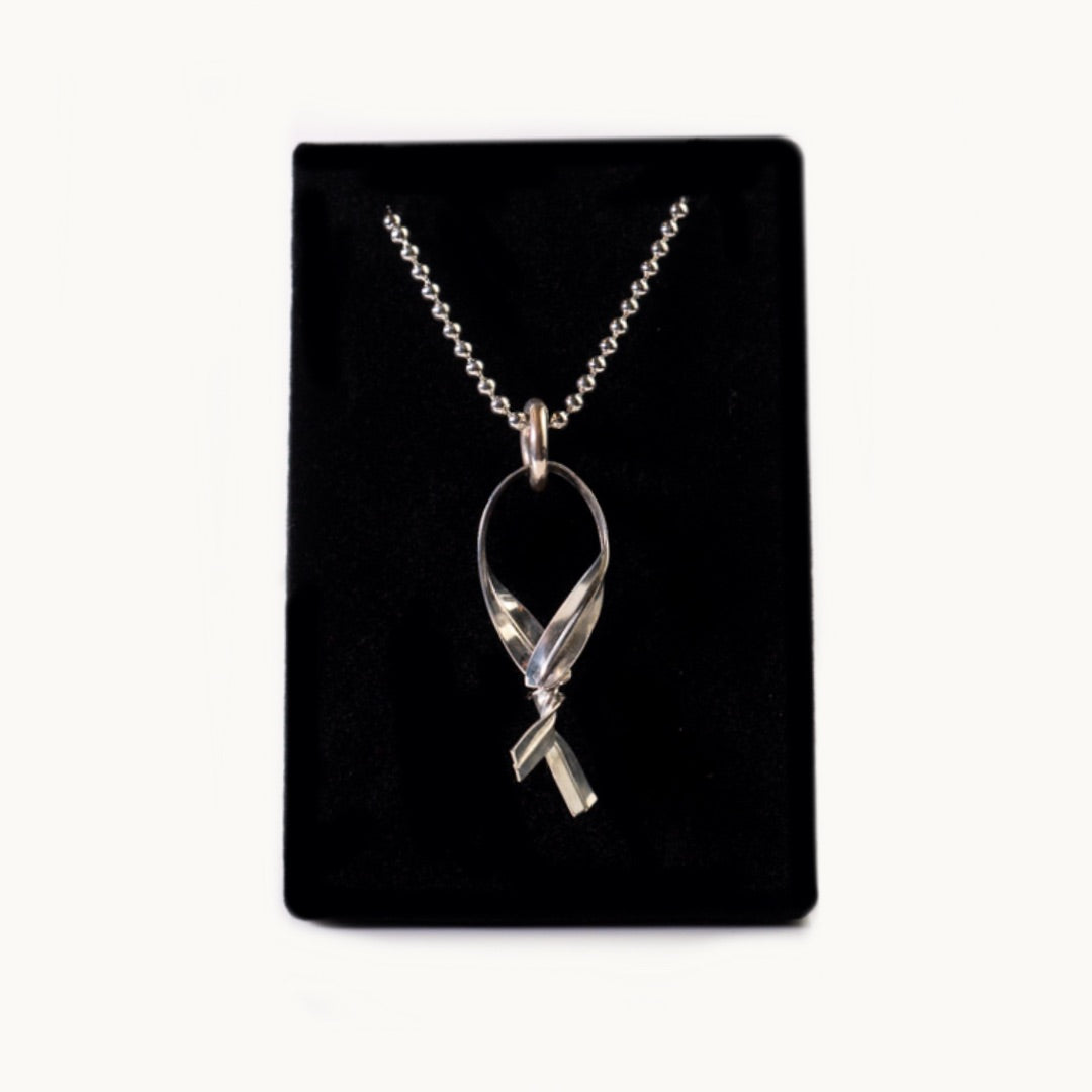 Twist Tie Pendant 1.25x.5", SS by Silver Wear PDX