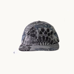 Grey Multi-Kiku 6-Panel Cap by Kiriko