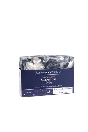 Tea Tree Oil-Activated Charcoal Serenity Spa Bar Soap by Clean Beauty Cult