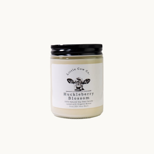 Huckleberry Blossom Glass 9oz Jar Candle by Little Cow Co.