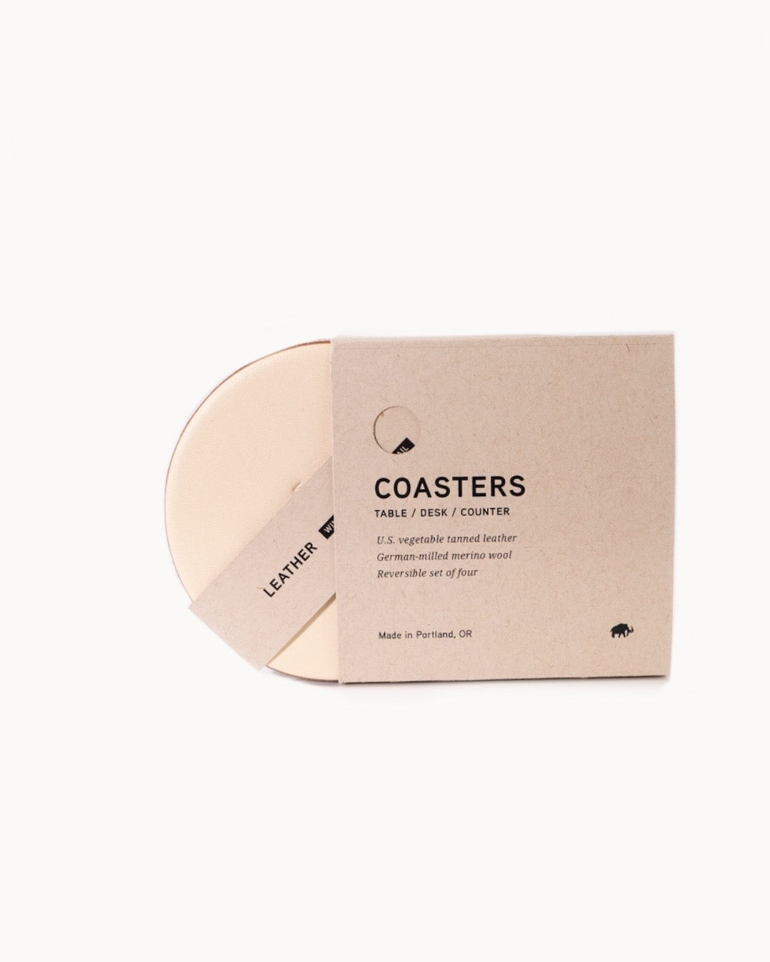 Leather Coasters by Woolly