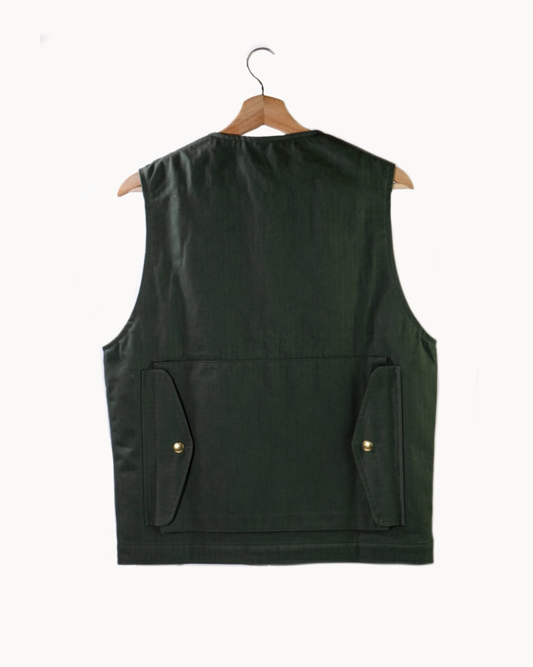 Cargo Vest - Spruce Dry Wax Cotton by Dehen 1920